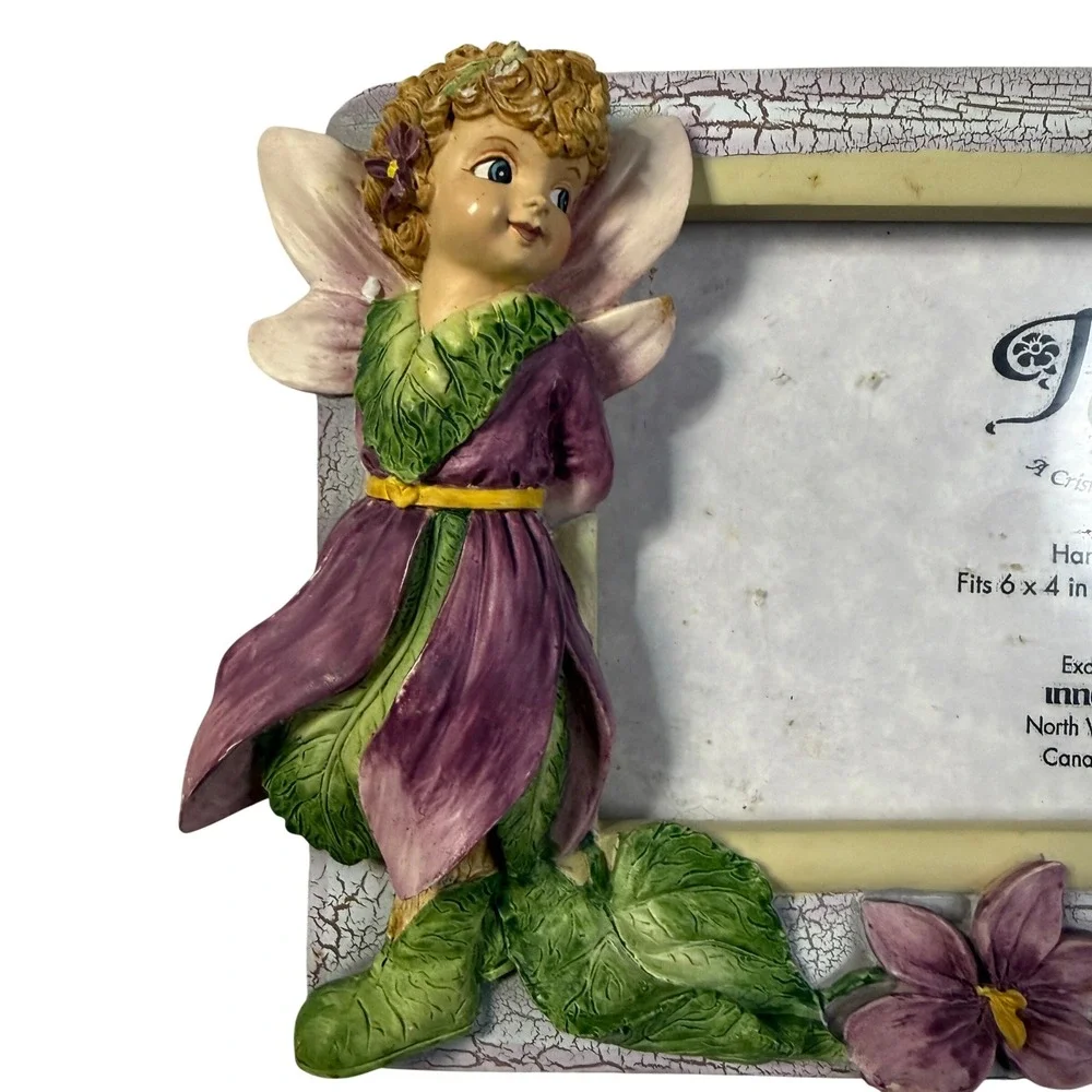 Vintage Petals Cristl Vogl Flower Fairy Photo Frame 4x6 Purple 3D Cottagecore